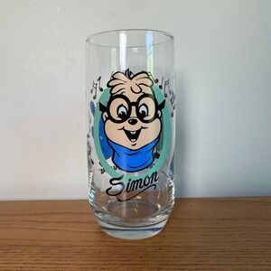 Vintage 1985 Alvin and the Chipmunks Simon Glass Tumbler Bagdasarian Productions